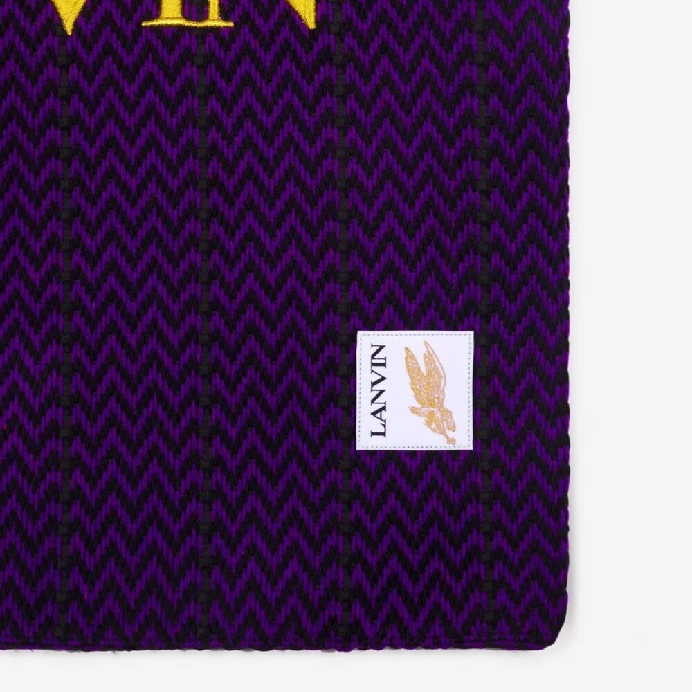 Lanvin Fabric Tote Bag, X Future Curb Cotton, Purple Black, Medium - Picture 10 of 16